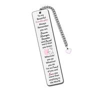 Granddaughter Bookmarks Graduation Gift Inspirational Go to University Encourage Keepsake Birthday Gift Christmas Woman Teens Long Distance Accompany Back to School Present Appreciate Book Accessory