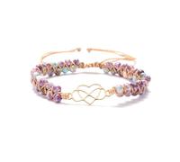 Granddaughter Bracelet, To My Granddaughter Infinity Forever Love Heart Bracelet Natural Emperor Stone Double Layer Purple Beaded Woven Wrap Bracelets Adjustable Mind Peace Gift Jewelry, Adjustable