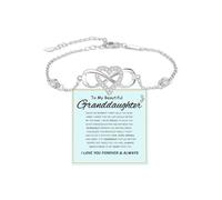 Granddaughter Bracelet, To My Granddaughter - Infinity Forever Love Heart Bracelet,You Are Always In Mine From Grandma Cubic Zirconia Adjustable inspirational Gift Jewelry, L, Copper, no gemstone