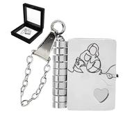 Granddaughter Chapter Book Necklace,For Granddaughter,The Most Beautiful Chapter Book Necklace with 6 Pages of Engraved Information,Little Star Book Necklaces from Grandma (Silver)