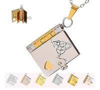 Granddaughter Chapter Book Necklace,For Granddaughter - The Most Beautiful Chapter Books Necklaces,6 Pages of Engraved Information,My Little Star Book Necklace (for granddaughter-A)