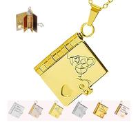 Granddaughter Chapter Book Necklace,For Granddaughter - The Most Beautiful Chapter Books Necklaces,6 Pages of Engraved Information,My Little Star Book Necklace (for granddaughter-B)