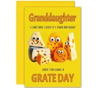 Granddaughter Cheesy Birthday Card - Large A5 Size - Cheese Funny Birthday Cards for Granddaughter