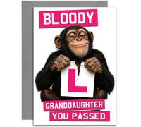 Granddaughter Driving Test Congratulations Card - Bloody L You Passed! - Funny Passed Driving Test Card - Large A5 Card with Red Envelope