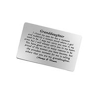 Granddaughter Engraved Wallet Card Inspirational Gift from Grandma Grandpa Granddaughter Gift Card Best Birthday Christmas Graduation Wedding Day Gifts for Granddaughter