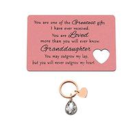 Granddaughter Gifts Christmas Birthday Gifts for Granddaughter Wallet Insert Card for Granddaughter Graduation Gifts Valentines Day Mothers Day Gifts Granddaughter Gifts from Grandma Grandad