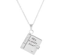 Granddaughter Gifts, My Little Star Book Necklace, Beautiful Chapter Book Necklace With 6 Pages Of Engraved Information, Granddaughter Necklace From Grandma (#D)
