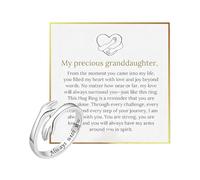 Granddaughter Hug Ring - Zinc Alloy Adjustable Jewelry Supplies With Blessing Card, Friendship Rings For Women “Always With You” Message For Daughters Mom Sister Wife Friends Granddaughter
