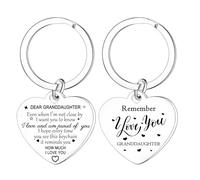Granddaughter Keychain Gifts for Granddaughter Keychain - Remember I Love You Granddaughter Gifts, Ideal Granddaughter Birthday Present from Grandad Grandma