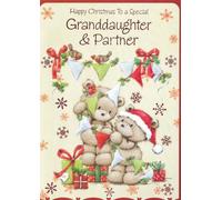 Granddaughter & Partner Christmas Card, 13 x 19 cm