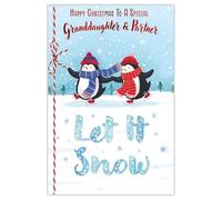 Granddaughter & Partner Christmas Card, 15 x 23 cm