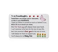 Granddaughter Wallet Insert Card Birthday Gifts Inspirational Personalized Graduation Encourage Come-of-age Present Mini Love Pocket Card Go to University Keepsake Christmas Butterfly Awesome Reminder
