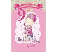 Granddaughter's 9th Birthday Card - 9 Today Little Girl & Red Nail Polish 9 x 6"