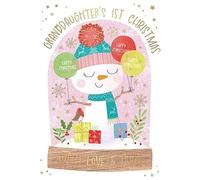 Granddaughter's First Christmas Card, Snowman Design