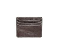 grande 3633 Genuine Leather Card Holder for Women and Men Super Slim Minimalist Small Snap Wallet (Rustic Gray)