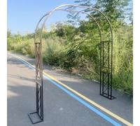 Grande arche de jardin en métal pour plantes grimpantes, 118 po de large x 91 po de haut, pergola élégante marron pour décoration de cérémonie de mariage et de fête, aménagement paysager de jardin