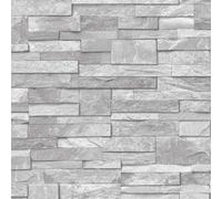 Grandeco 3D Brick Effect Light Grey Wallpaper A17202