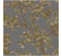 Grandeco Acer Tree Charcoal Wallpaper Leaves Scrubbable Vinyl Paste The Wall