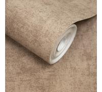 Grandeco Alba Plaster Plain Textured Wallpaper, Brown