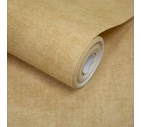 Grandeco Alba Plaster Plain Textured Wallpaper, Yellow Ochre