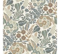 Grandeco Alice Retro Mid Century Floral Textured Wallpaper, Neutral