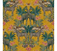 Grandeco Animal Kingdom Smooth Wallpaper in Mustard Grandeco Mustard