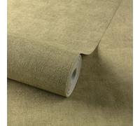 Grandeco Annabella Distressed Limewash Plaster Textured Wallpaper, Yellow Green