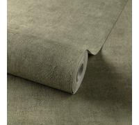 Grandeco Annabella Distressed Plaster Textured Wallpaper 10m x 53cm Deep Sage Green, Green