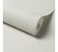Grandeco Antiga Herringbone Chevron Weave Textured Wallpaper, Grey