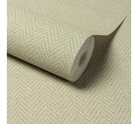 Grandeco Antiga Herringbone Chevron Weave Textured Wallpaper, Sage Green