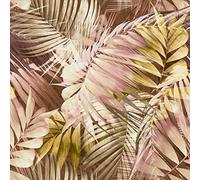 Grandeco Antigua Palm Pink & Ochre Palm Leaf Wallpaper