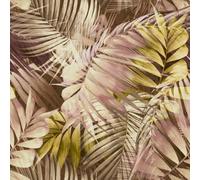Grandeco Antigua Palm Pink & Ochre Palm Leaf Wallpaper
