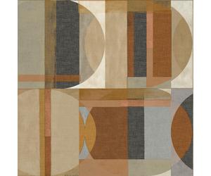 Grandeco Arcadia Geometric Circle Brown Wallpaper Textured Paste The Wall Vinyl