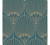 Grandeco Nile Palm Art Decor Teal Gold Wallpaper Paste The Wall Vinyl
