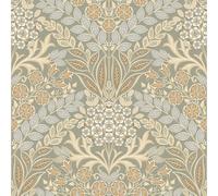 Grandeco Arts Floral Taupe Wallpaper Flowers Leaves Textured