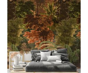Grandeco Autumn Tree Tapestry Jungle 3 Lane Repeatable Textured Mural, 1.59 X 2.8M Copper