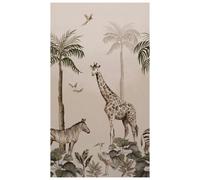 Grandeco Beige Animals Matt Mural