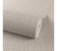 Grandeco Beige Fabric Effect Meaux Embossed Wallpaper