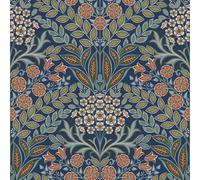 Grandeco Belevedere Arts And Crafts Floral Damask, Navy