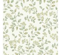 Grandeco Blossom Trail White Wallpaper Textured Floral Vinyl