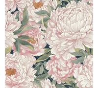 Grandeco Blousy Blooms Vintage Maxi Floral Textured Wallpaper, Pink