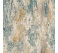 Artisan Plaster Wallpaper - Teal and Ochre