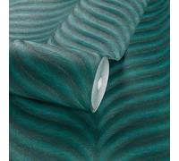 Grandeco Boutique Collection Organic Feather Embossed Wallpaper, Teal