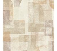 Grandeco Boutique Distressed Geo Abstract Shapes Pvc-Free Eco Wallpaper, Beige