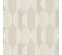 Grandeco Boutique Fuma Retro Geometric Luxury Weight Embossed Wallpaper, Natural