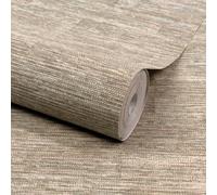 Grandeco Boutique Johor Fabric Blocked Stripe Luxury Weight Embossed Wallpaper, Neutral