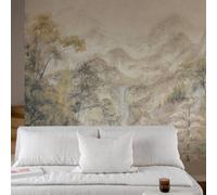 Grandeco Boutique Kampala Watercolour Trees 5 Lane Repeatable Mural 3.75 X 3M, Green