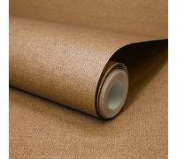 Grandeco Boutique Mini Twill Woven Texture Fabric Effect PVC-free Eco Wallpaper, Copper Brown