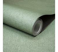 Grandeco Boutique Mini Twill Woven Texture Fabric Effect Pvc-Free Eco Wallpaper, Green