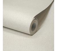 Grandeco Boutique Mini Twill Woven Texture Fabric Effect PVC-free Eco Wallpaper, White